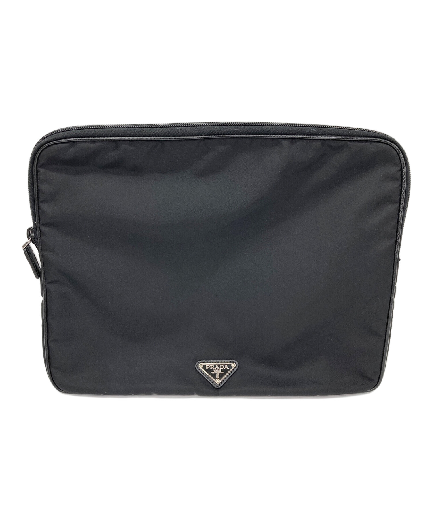中古・古着通販】PRADA (プラダ) 三角プレートナイロンクラッチバッグ