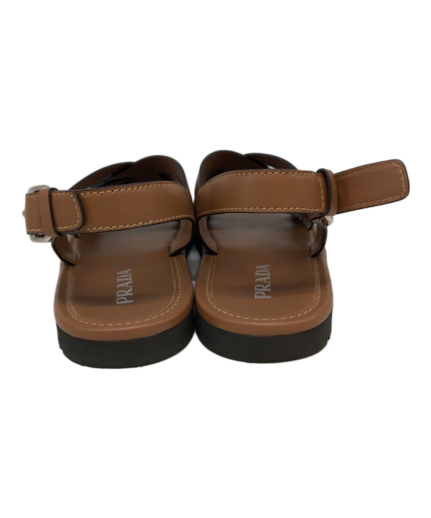 PRADA プラダ サンダル 37サイズ（23.5-24） ブラウン サンダル 37