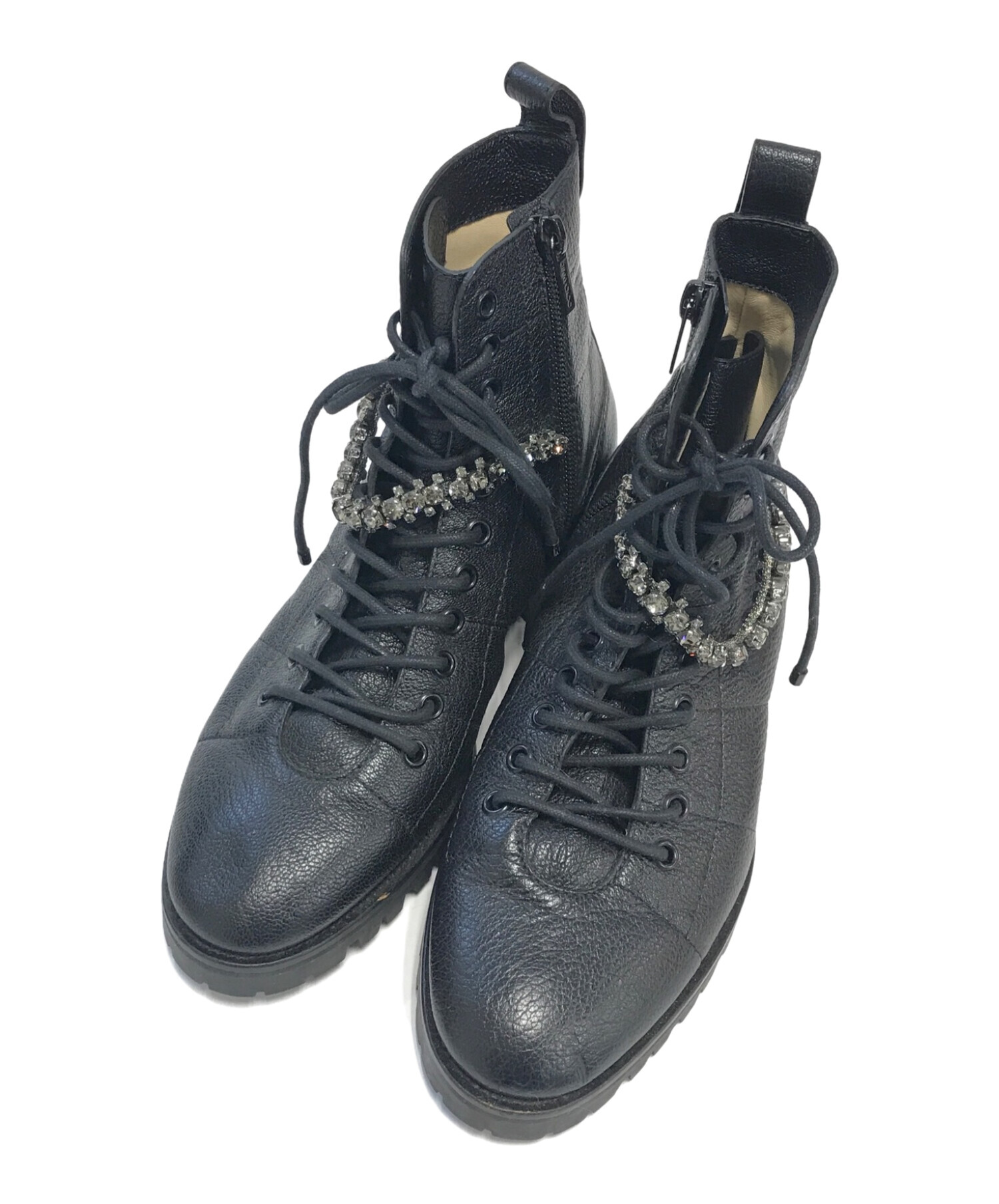 中古・古着通販】JIMMY CHOO (ジミーチュウ) ビジューショートブーツ