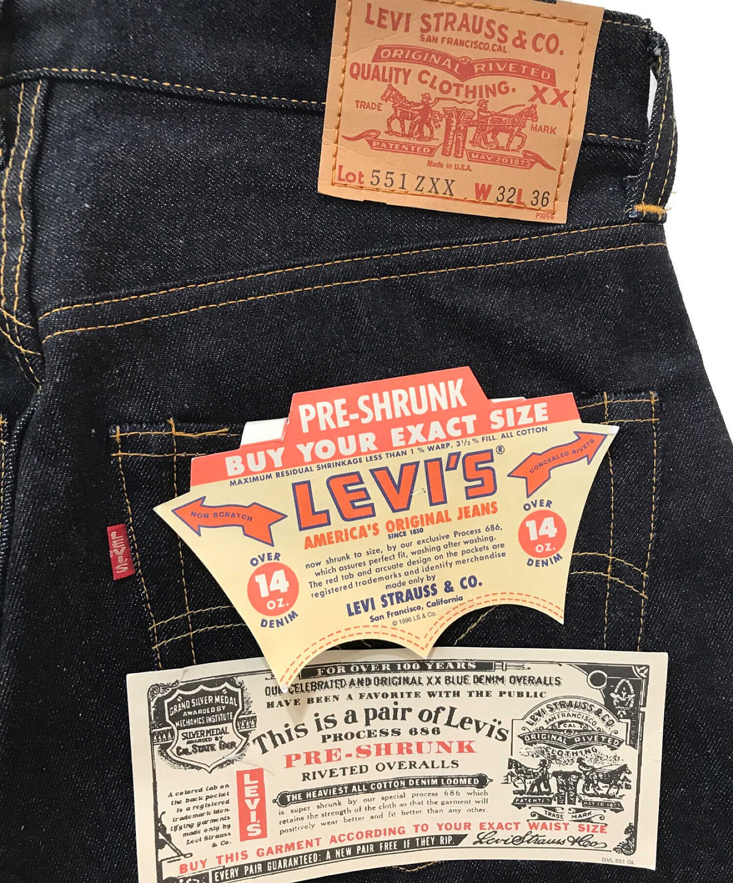 中古・古着通販】LEVI'S (リーバイス) 551zxxデニムパンツ インディゴ