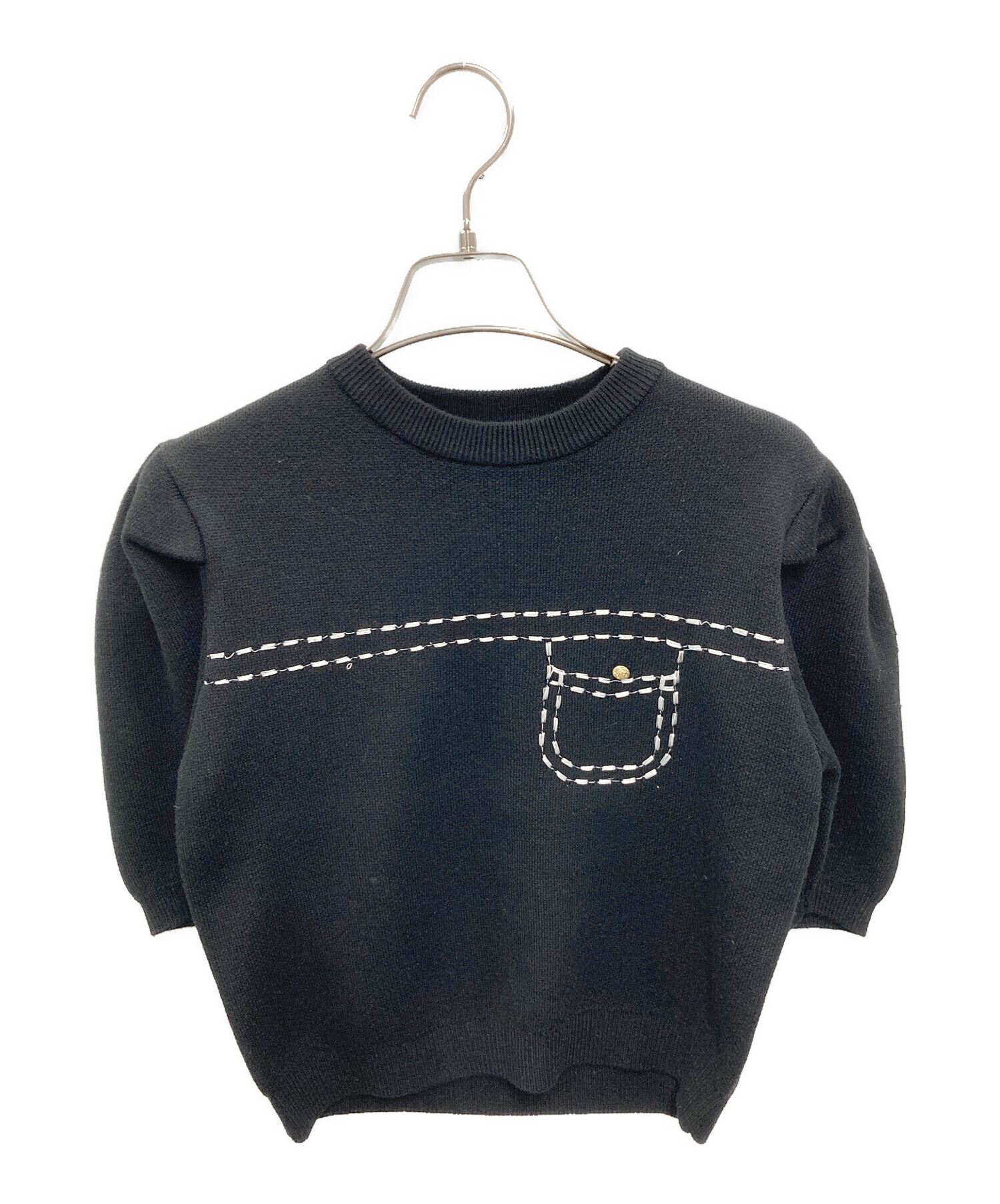 中古・古着通販】sheller (シェリエ) half sleeve stitch knit tops