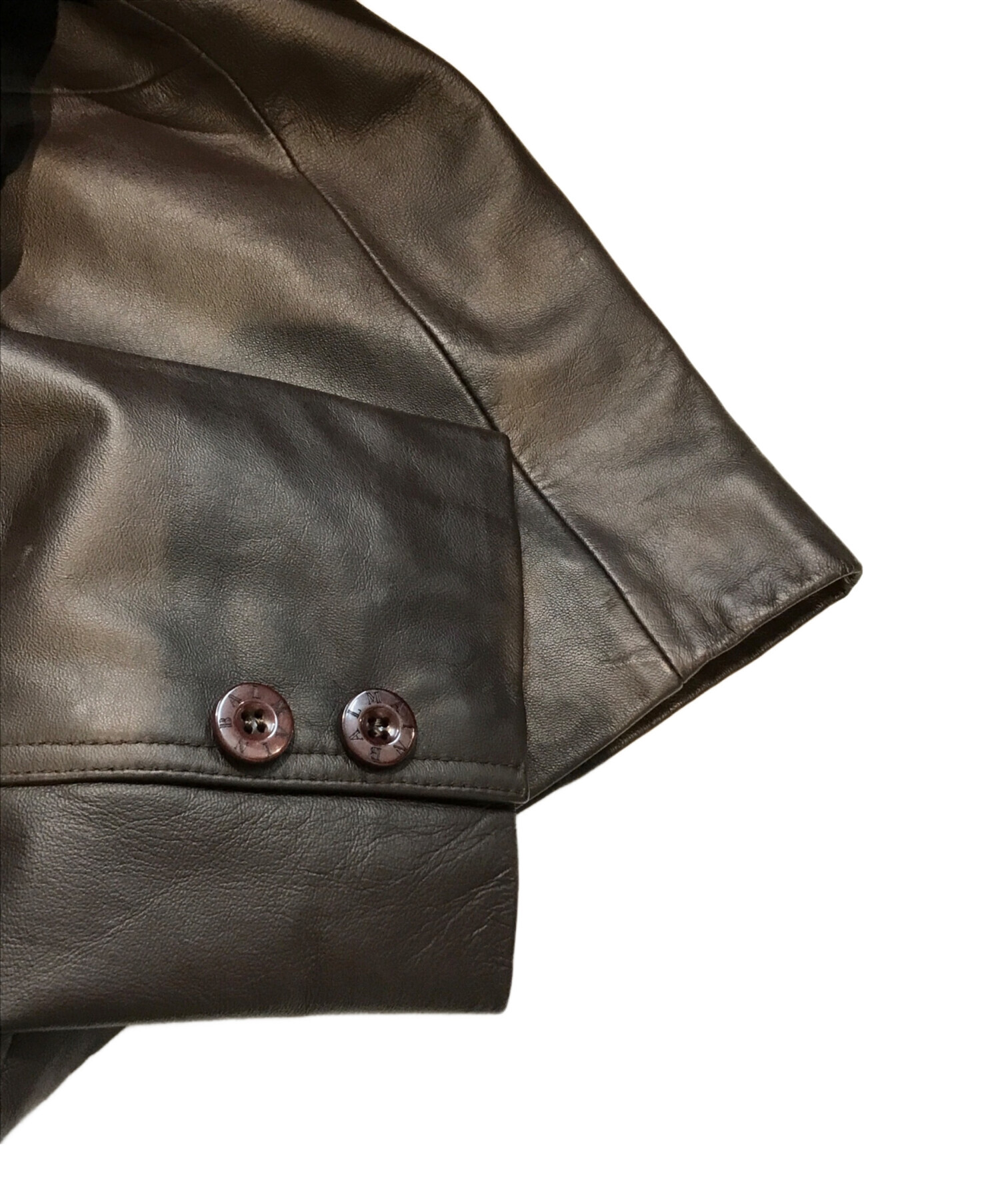 中古・古着通販】BALMAIN (バルマン) ラムレザーコート ブラウン