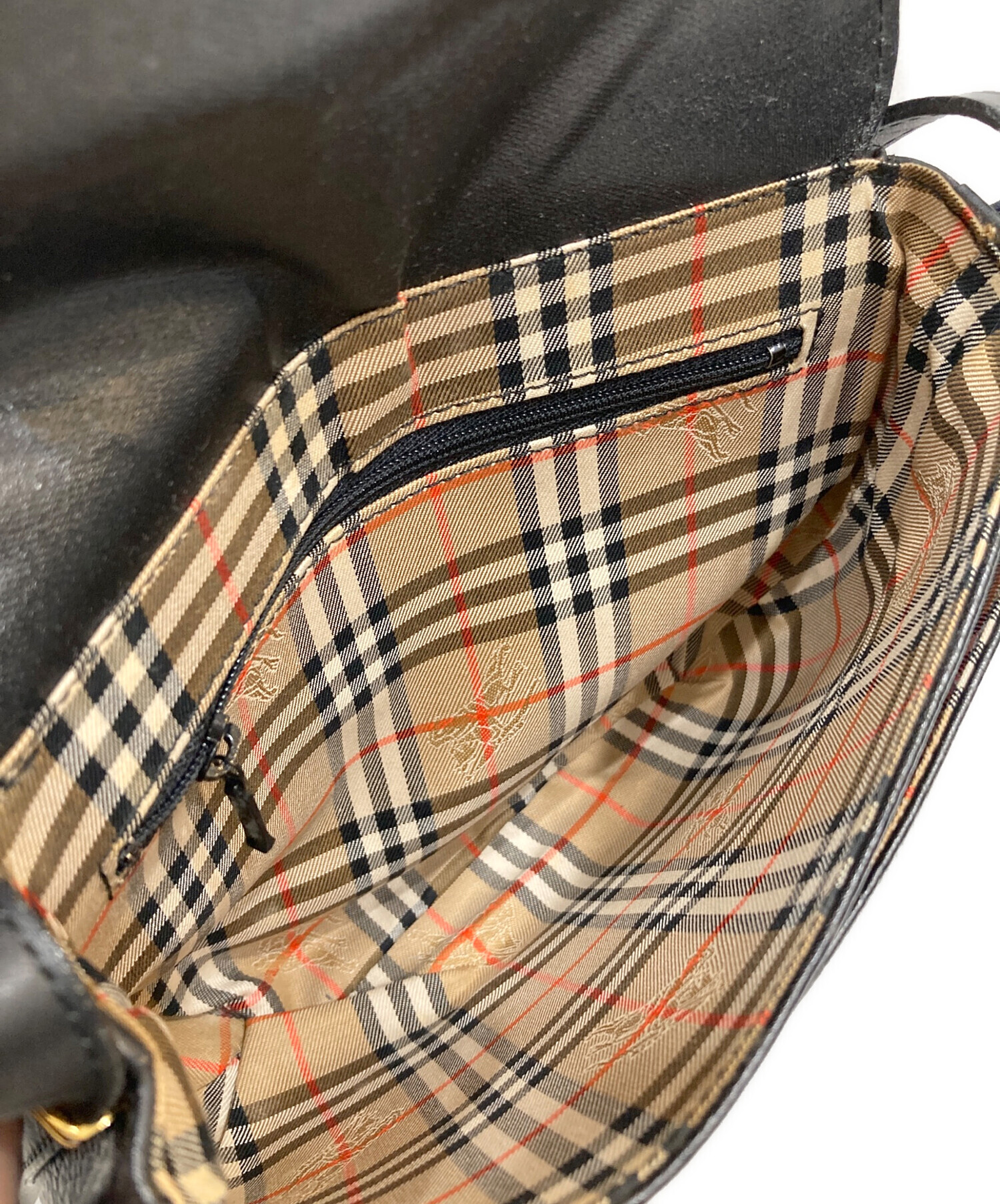 中古・古着通販】BURBERRY (バーバリー) レザーショルダーバッグ