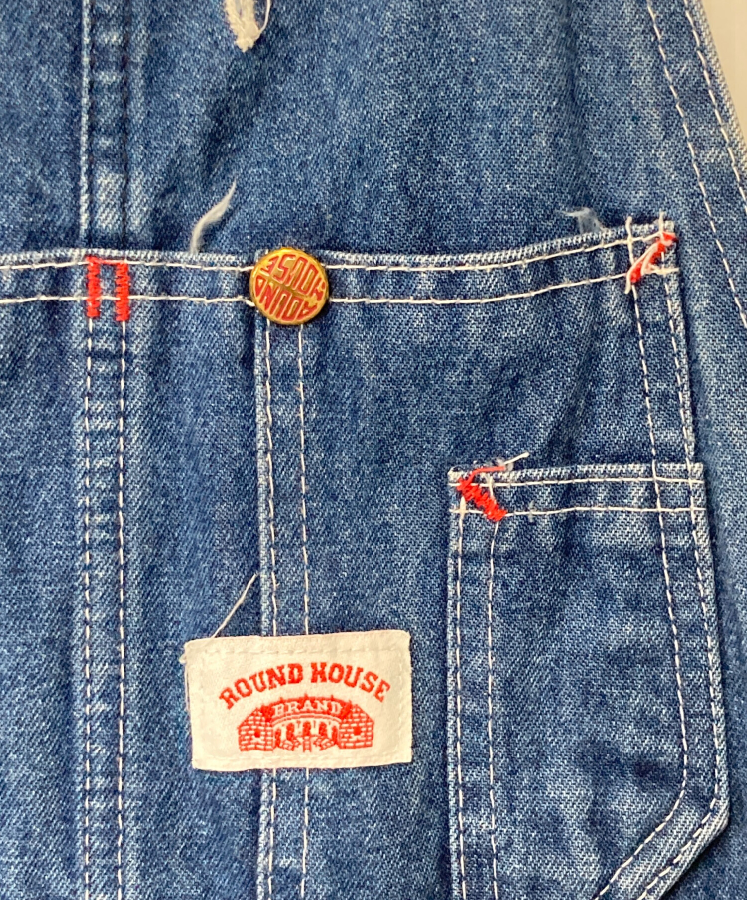 中古・古着通販】round house (ラウンドハウス) デニムオーバーオール