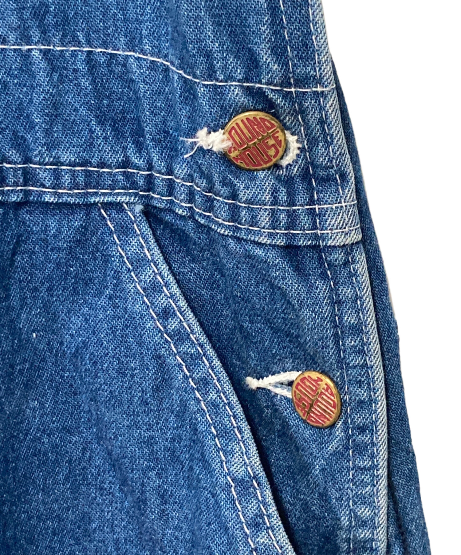 中古・古着通販】round house (ラウンドハウス) デニムオーバーオール