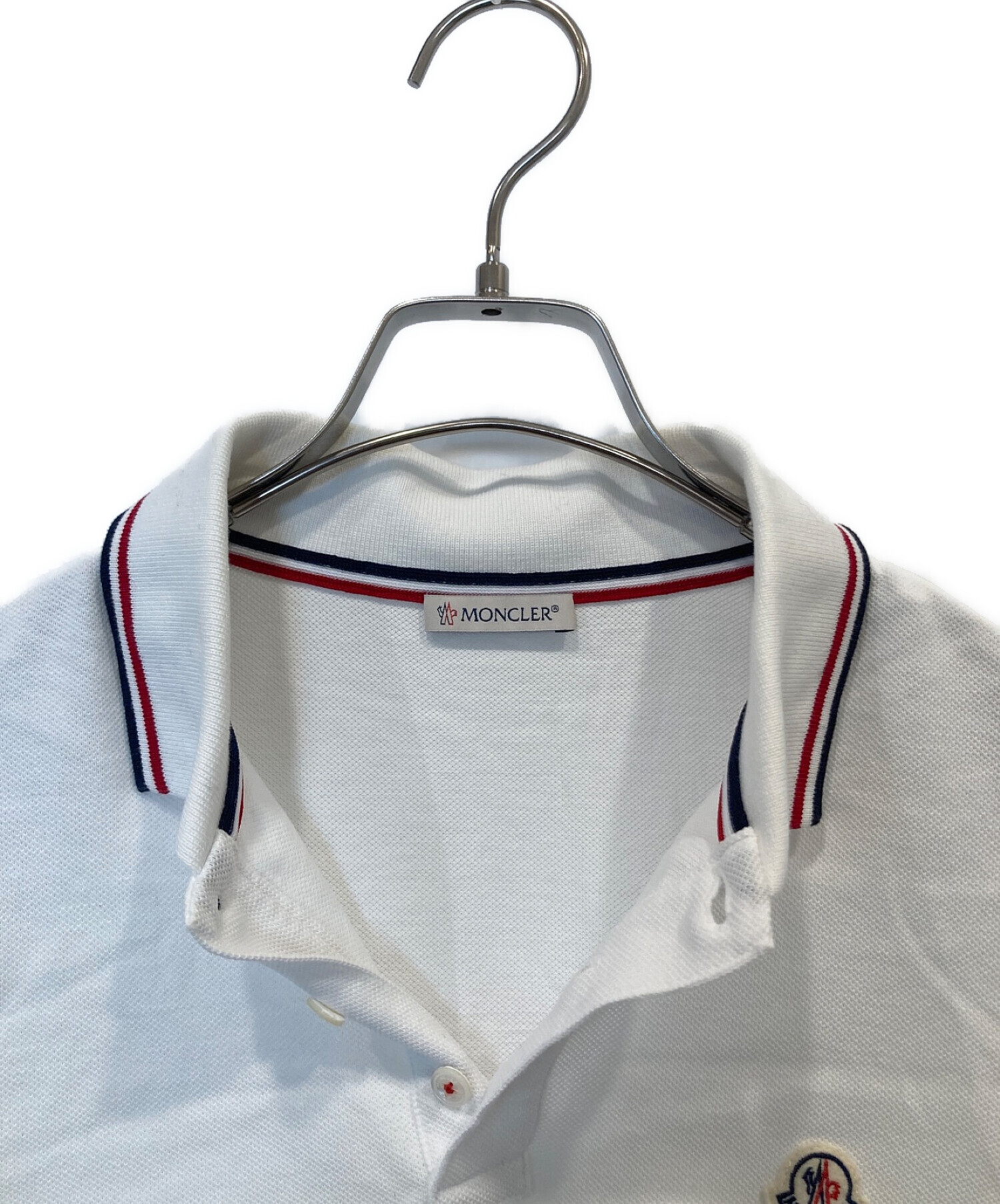 中古・古着通販】MONCLER (モンクレール) ポロシャツ ホワイト サイズ