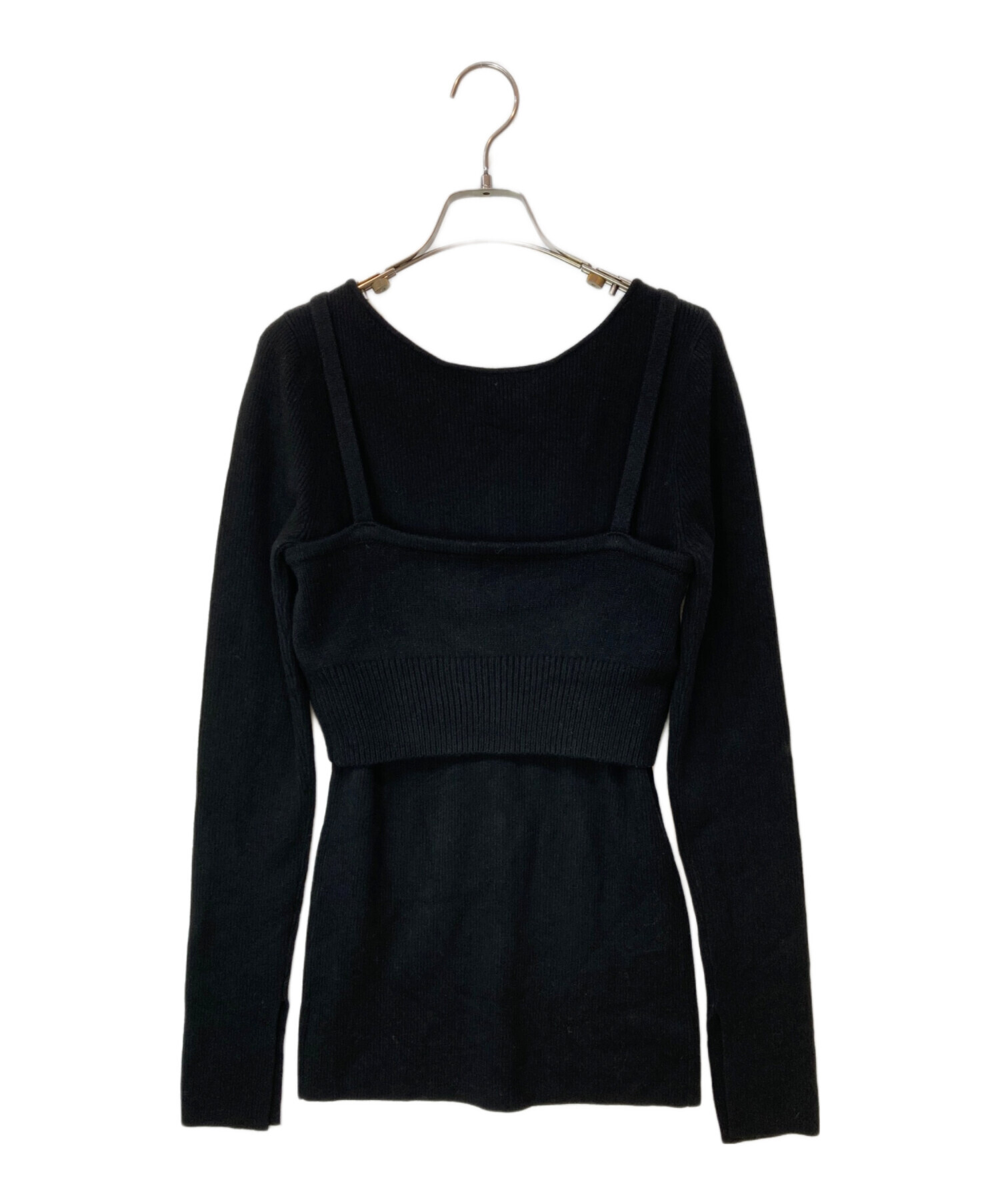 中古・古着通販】CLANE (クラネ) BUSTIER SET BOAT NECK KNIT CARDIGAN