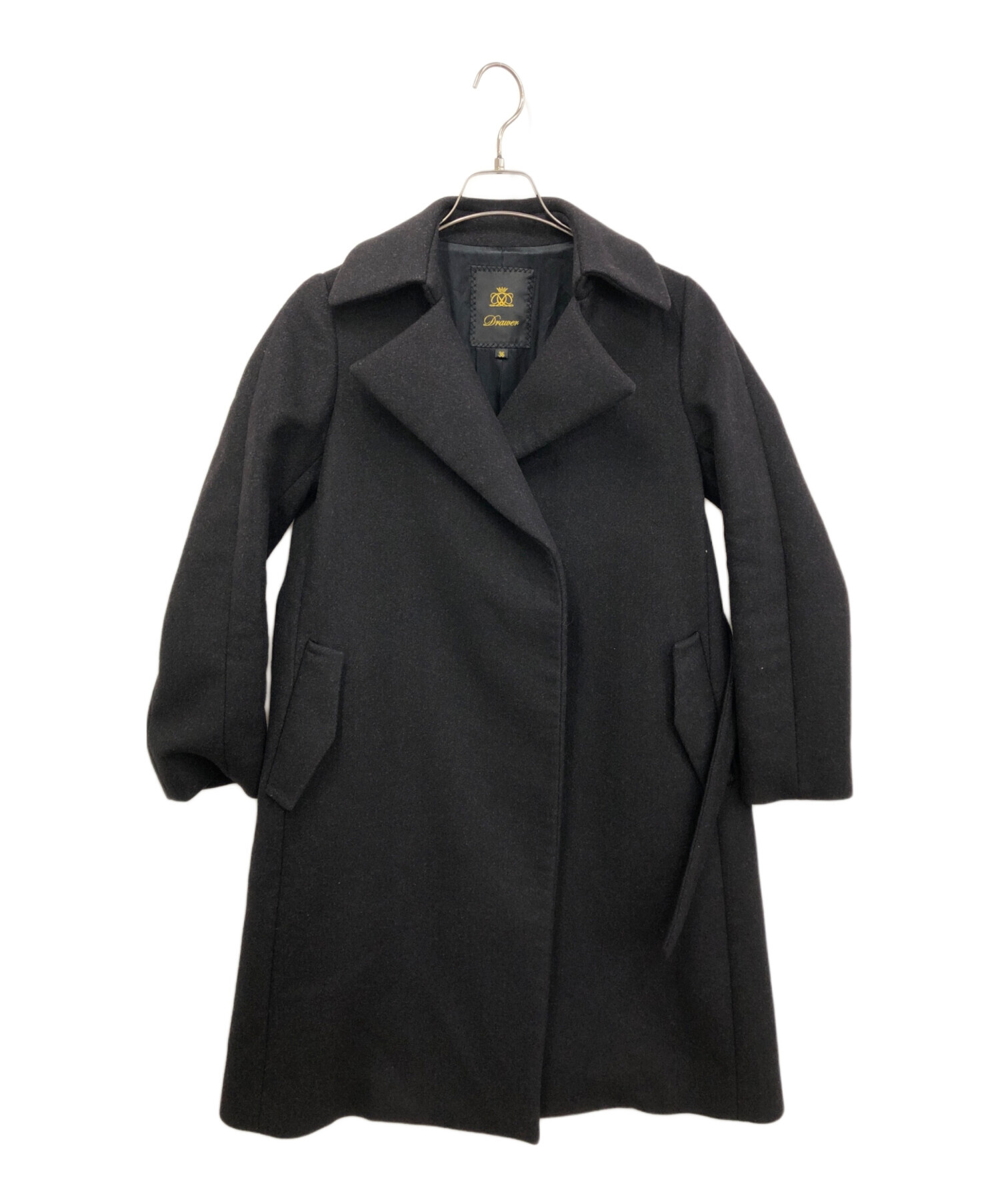 中古・古着通販】DRAWER (ドゥロワー) コート ブラック サイズ:36