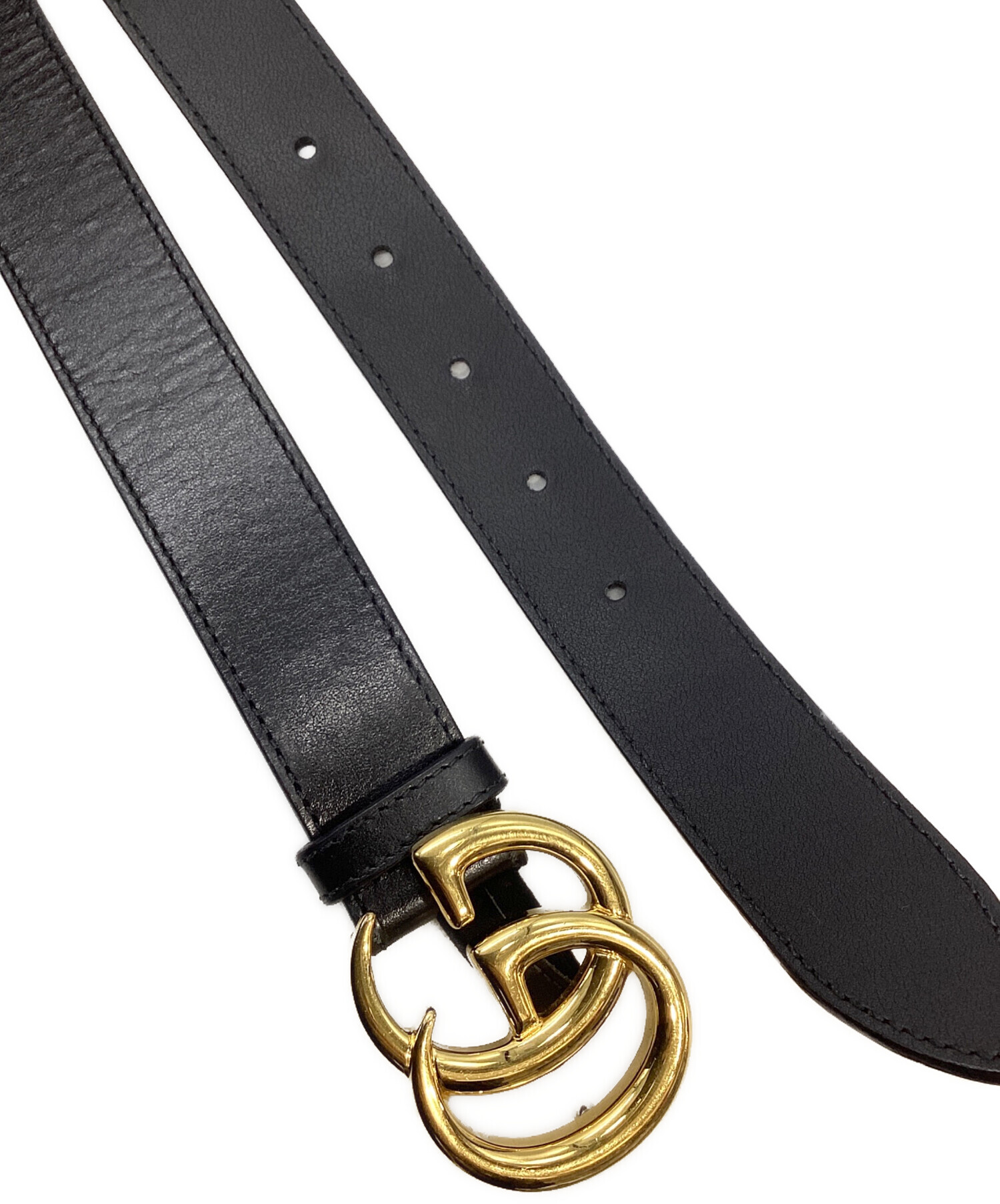 中古・古着通販】GUCCI (グッチ) ダブルGベルト ブラック サイズ:75