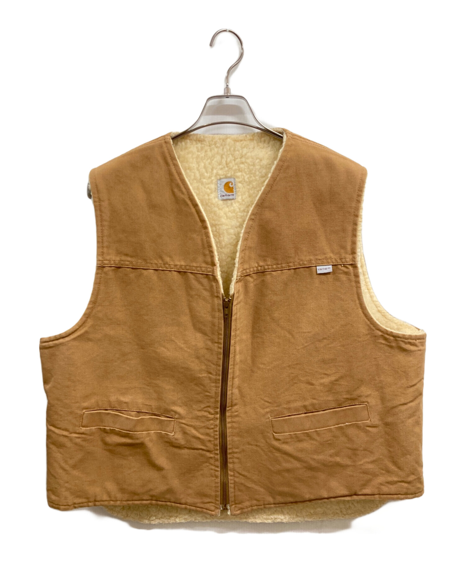 中古・古着通販】CarHartt (カーハート) 裏ボアダックベスト ベージュ