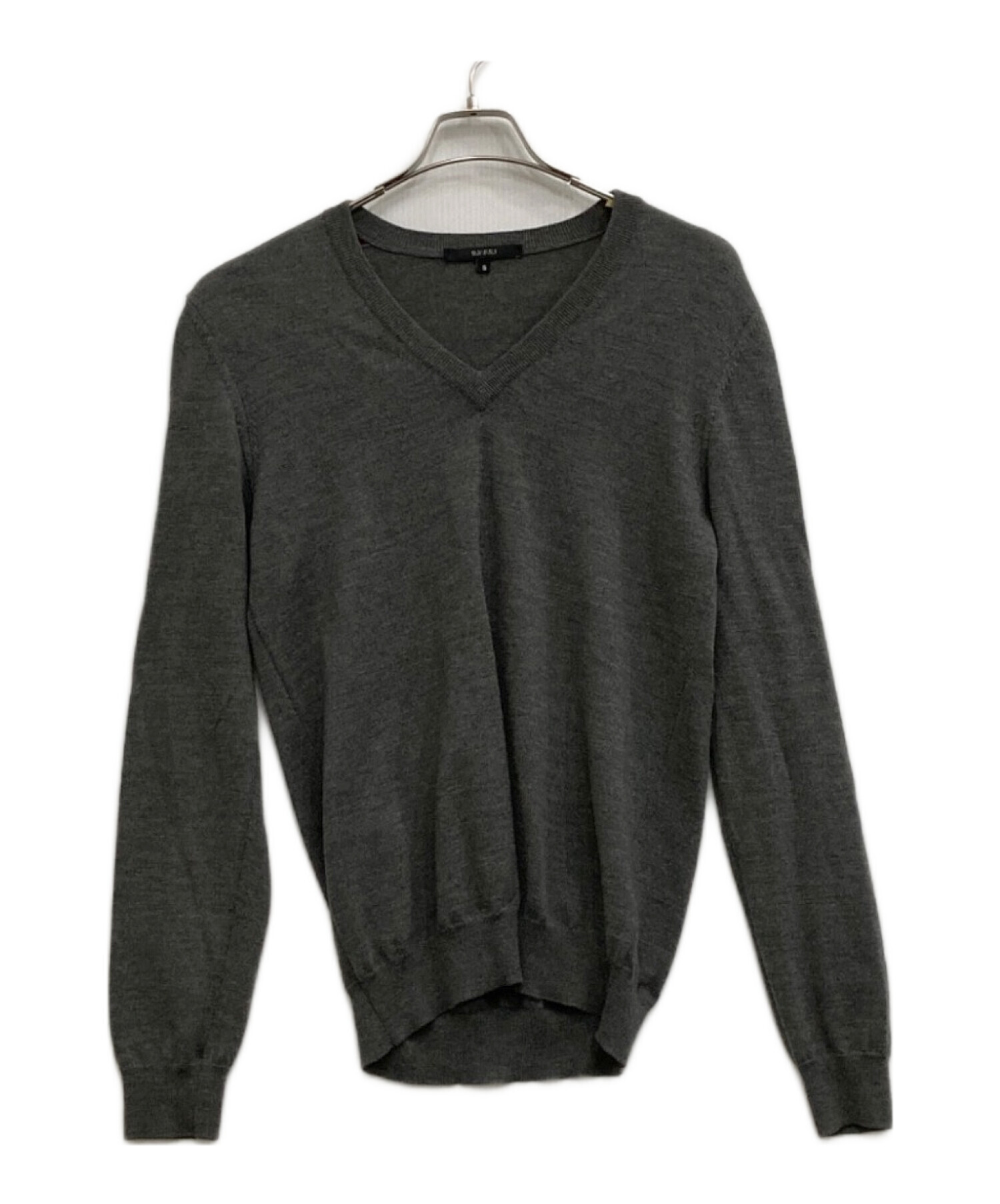 中古・古着通販】GUCCI (グッチ) Vネックニット グレー サイズ:S
