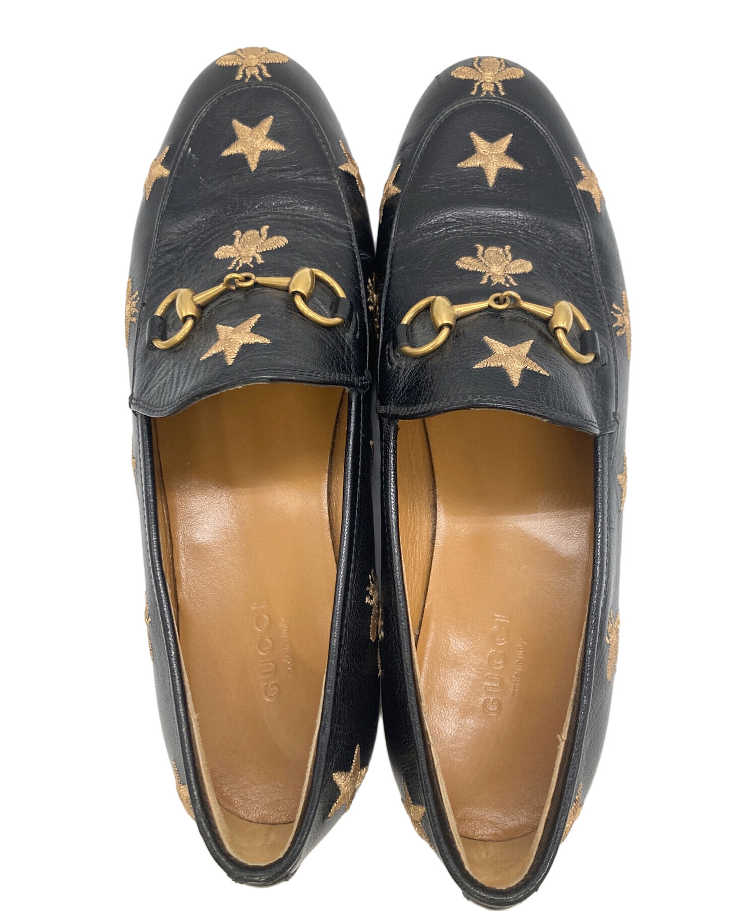 中古・古着通販】GUCCI (グッチ) ビー刺繍ホースビットローファー