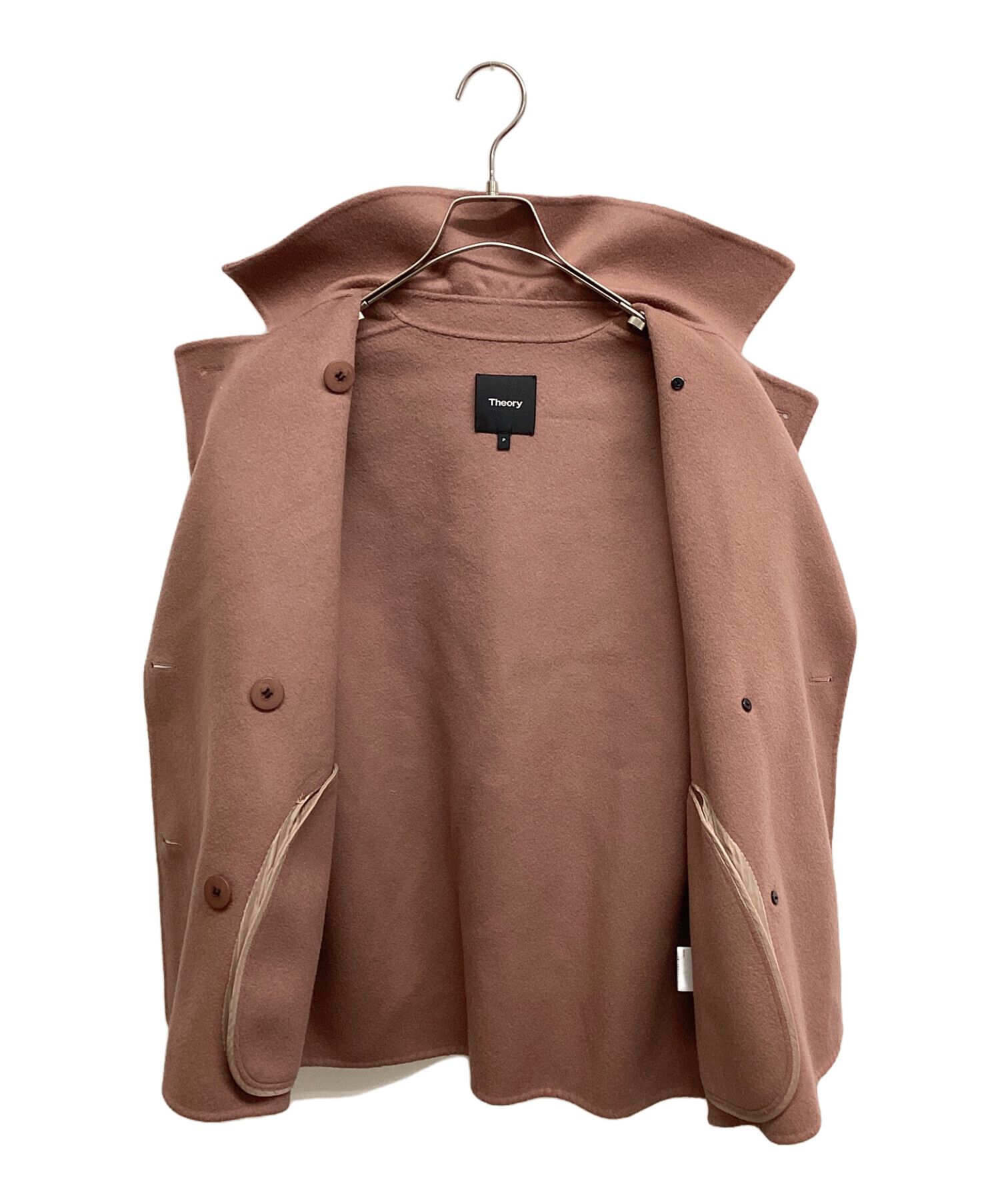 中古・古着通販】theory (セオリー) カシミヤ混Pコート ピンク サイズ