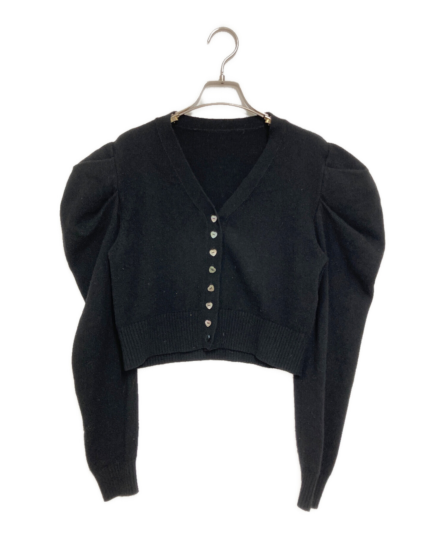 中古・古着通販】cygne (シーニュ) ハートカーディガン ブラック