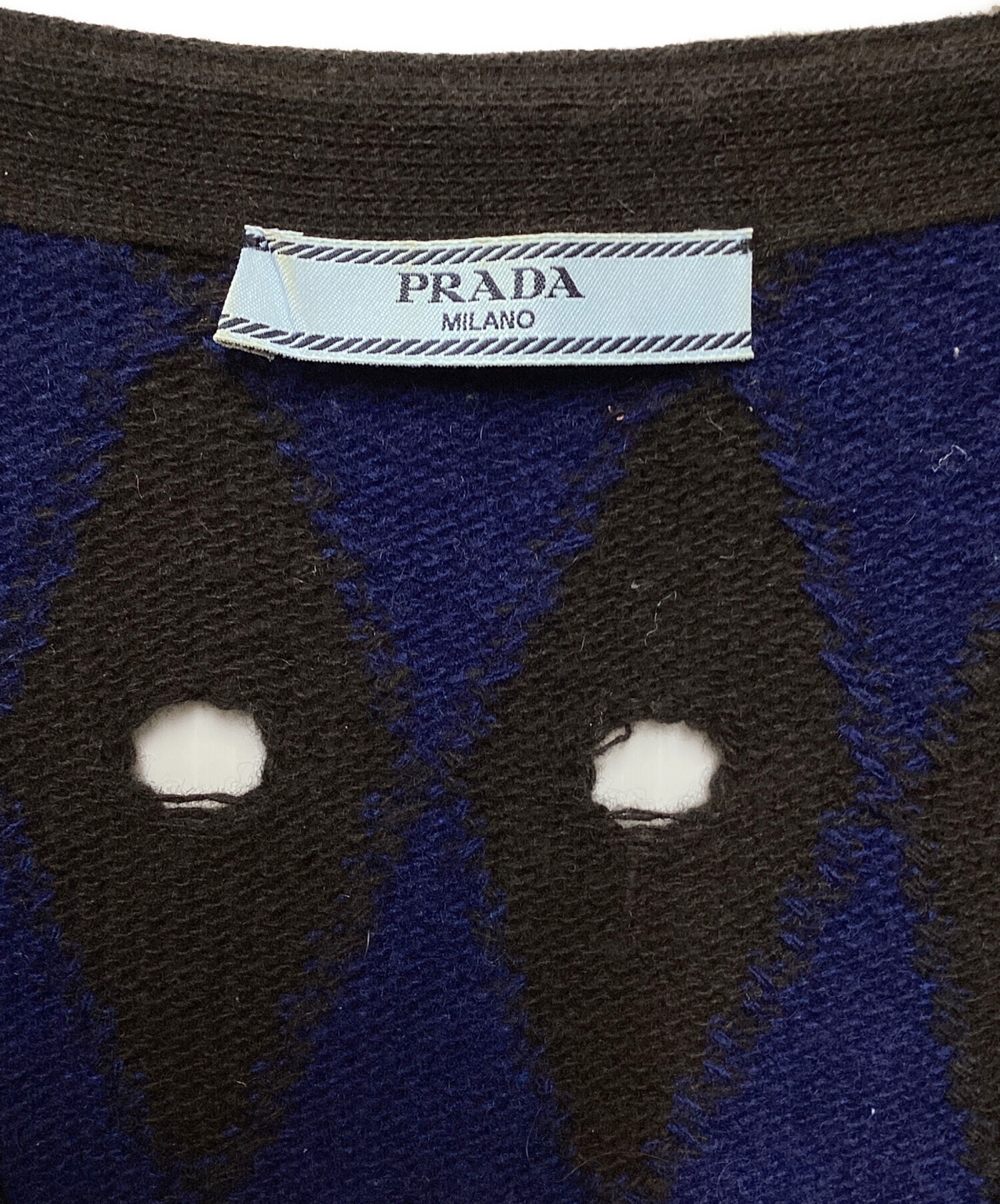 中古・古着通販】PRADA (プラダ) アーガイルニットカーディガン