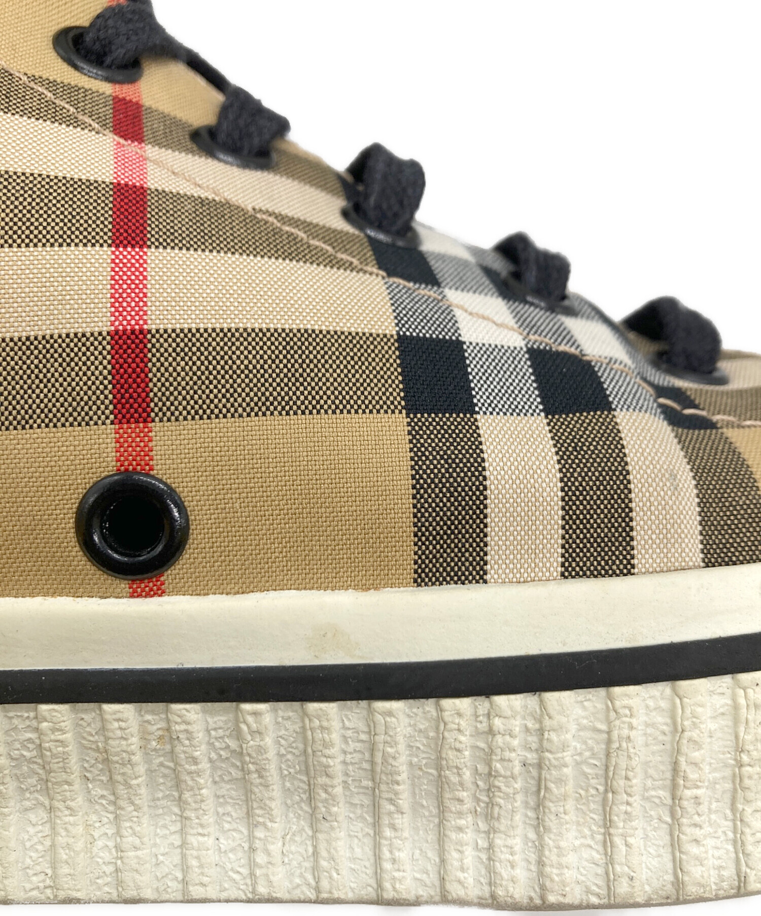 中古・古着通販】BURBERRY (バーバリー) ノバチェックハイカット