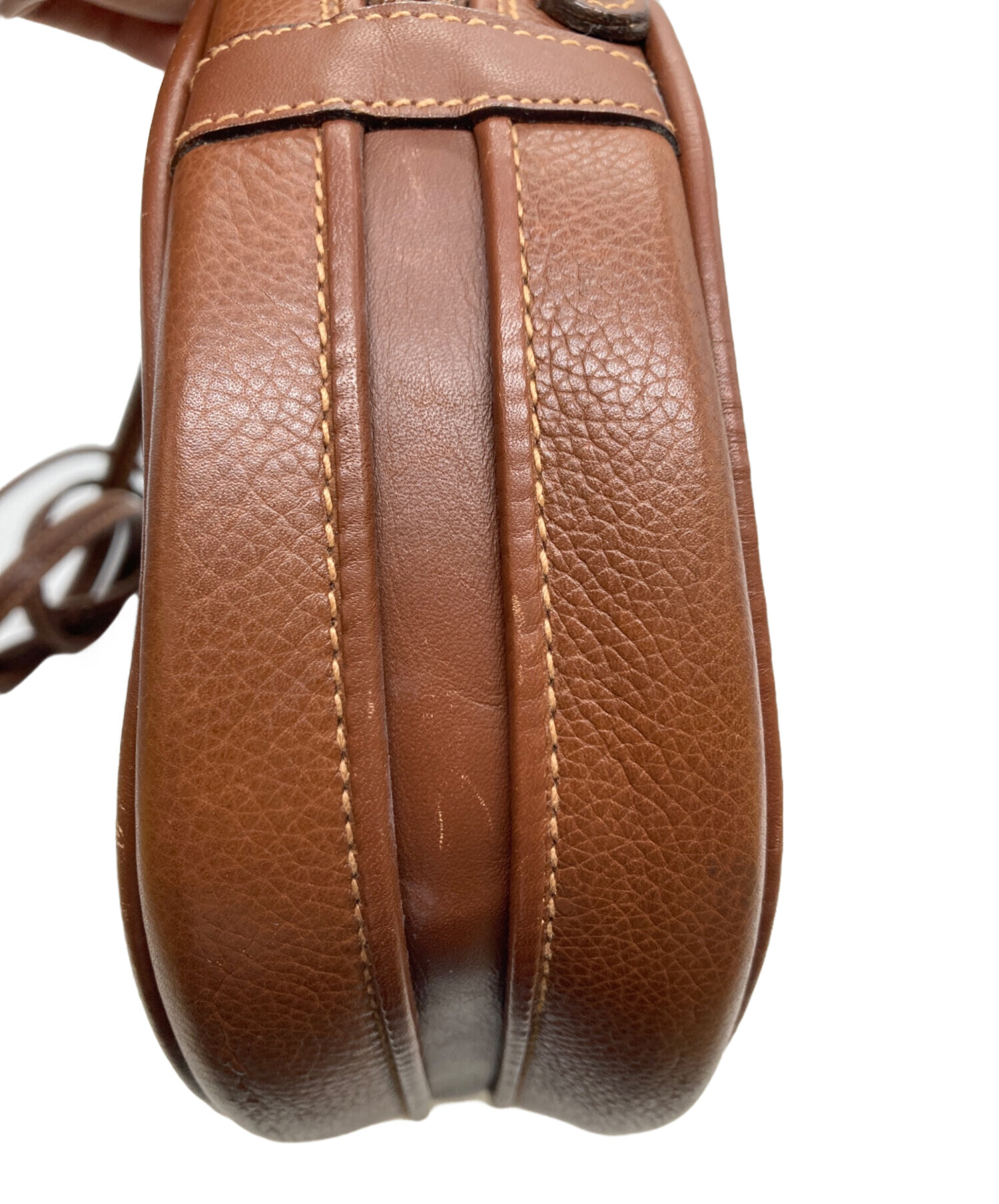 中古・古着通販】GUCCI (グッチ) ラウンドショルダーバッグ ブラウン