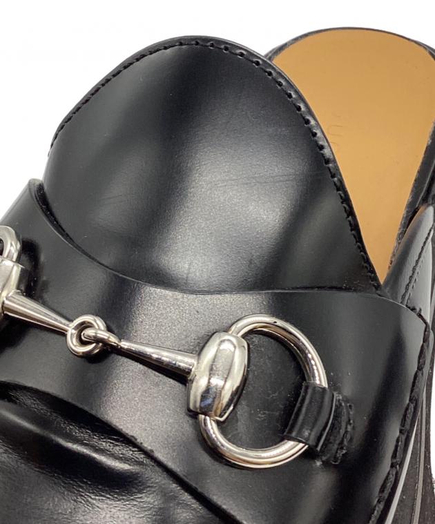中古・古着通販】GUCCI (グッチ) ホースビットレザーミュール ブラック