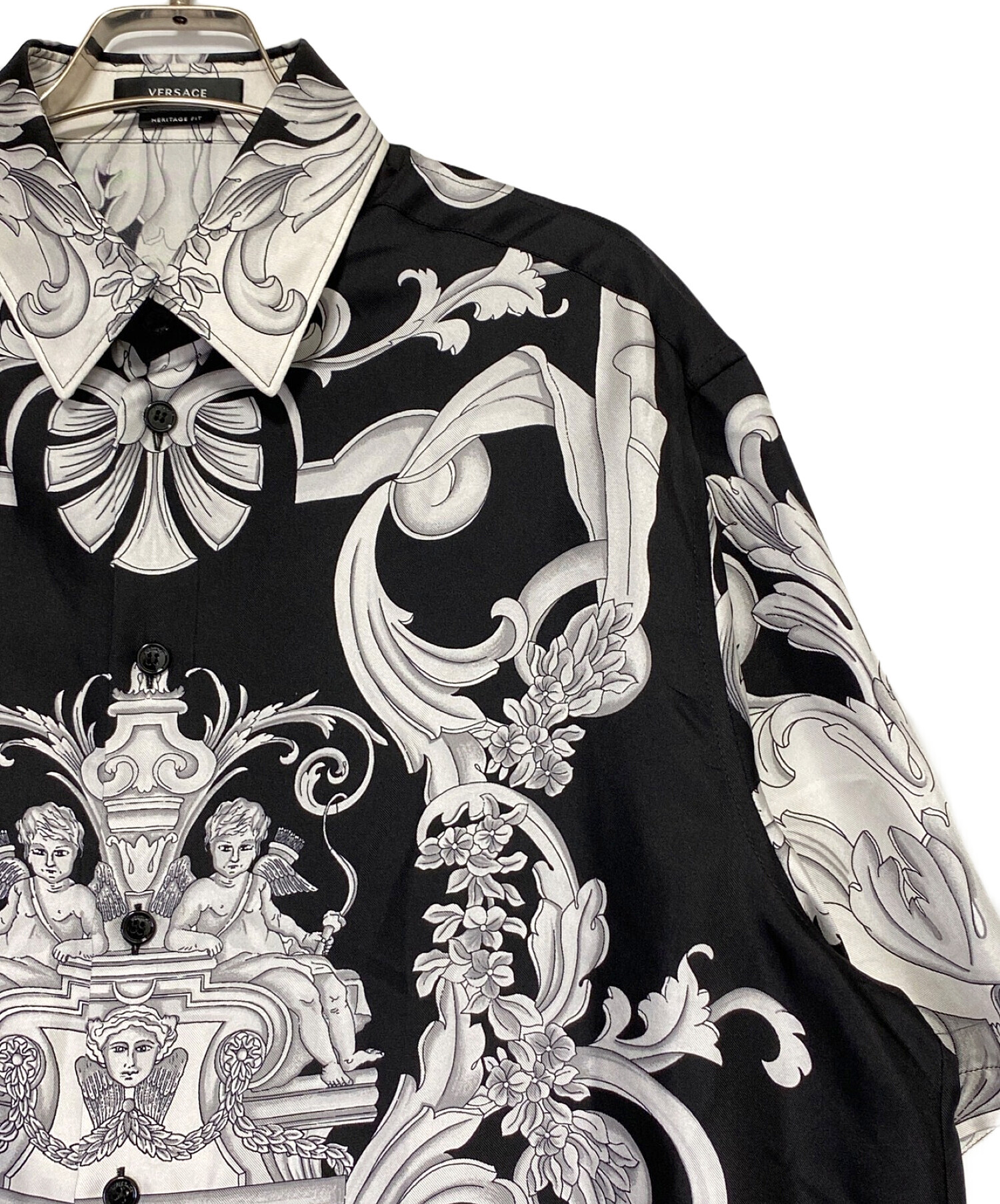 中古・古着通販】VERSACE (ヴェルサーチ) シャツ ホワイト×ブラック