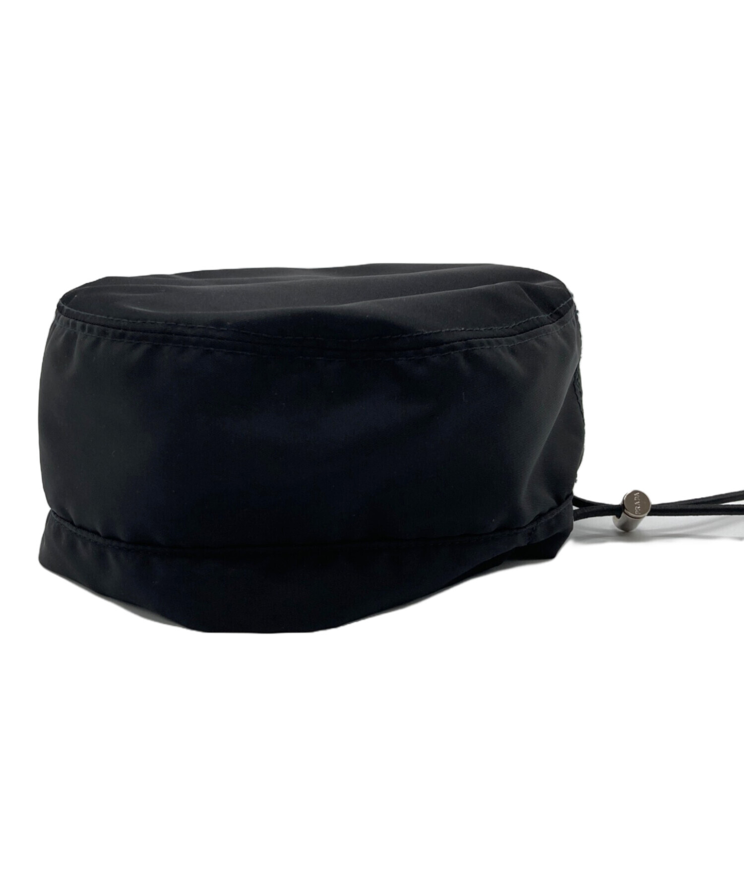 中古・古着通販】PRADA (プラダ) 三角プレート付きベレー帽 ブラック