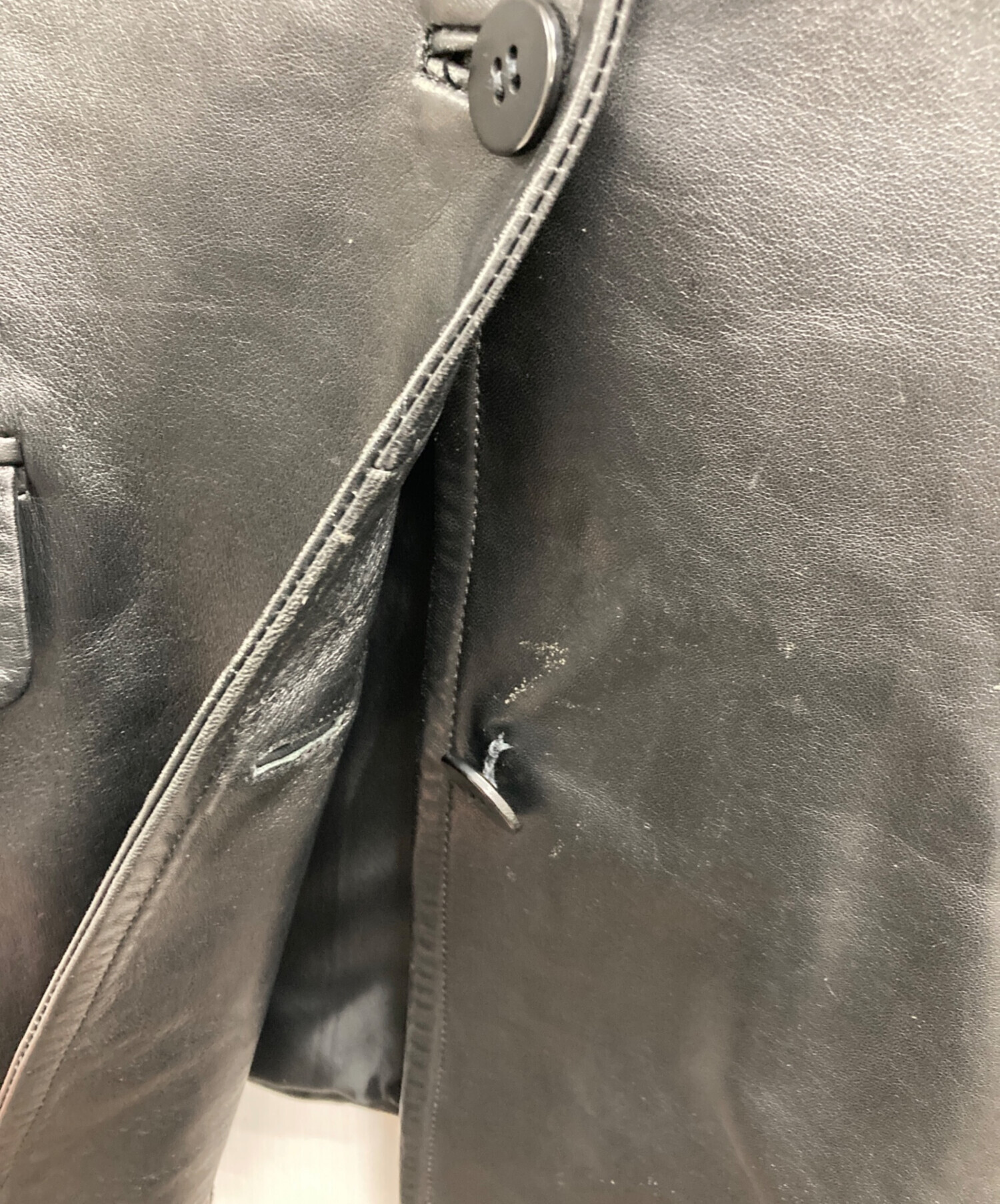 中古・古着通販】BALMAIN (バルマン) ラムレザージャケット ブラック