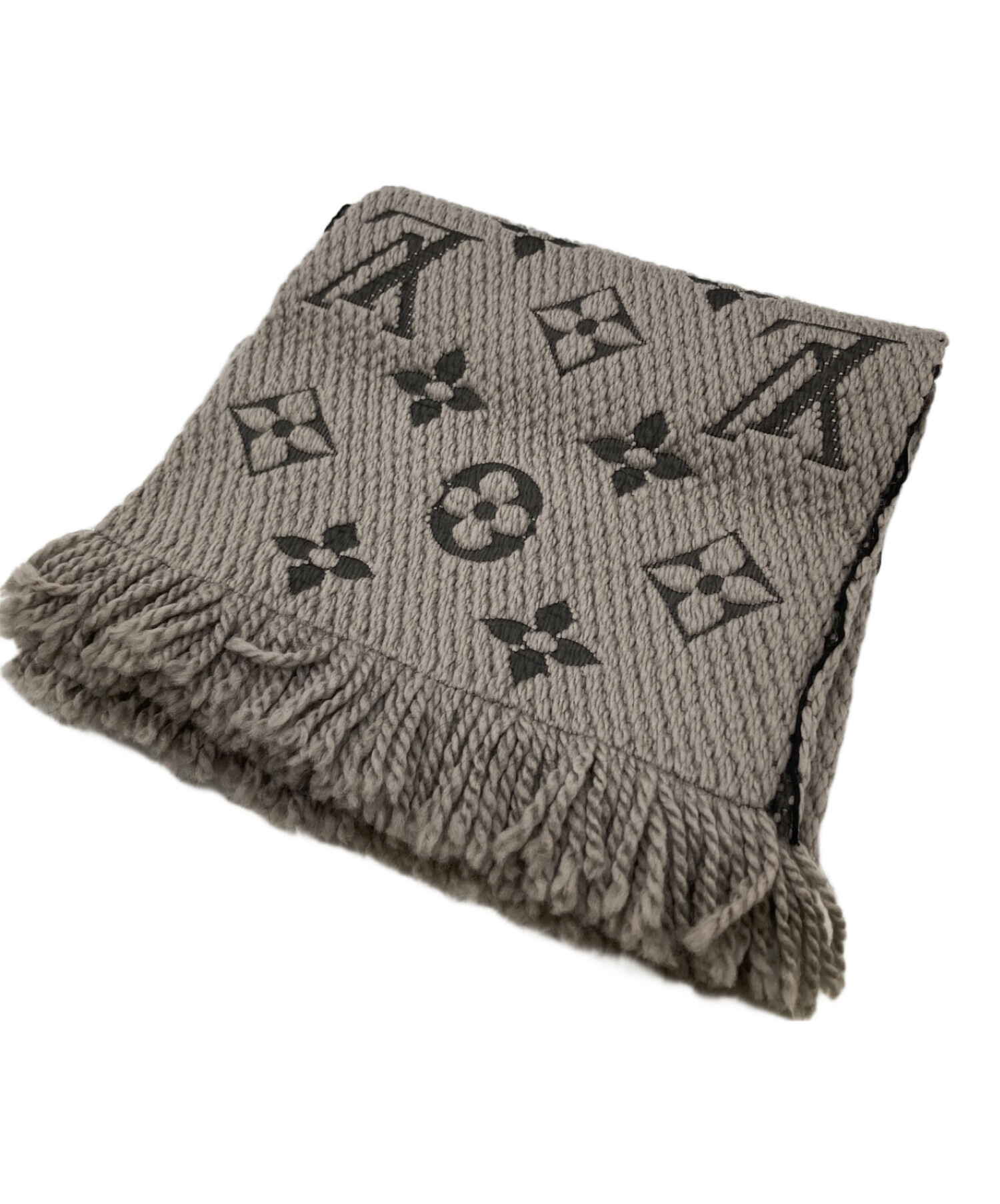 ルイヴィトンモノグラムエシャルプロゴマニアマフラーグレー