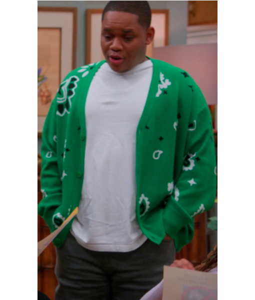 House of Payne S14 Larramie Doc Shaw Green Paisley Print Cardigan