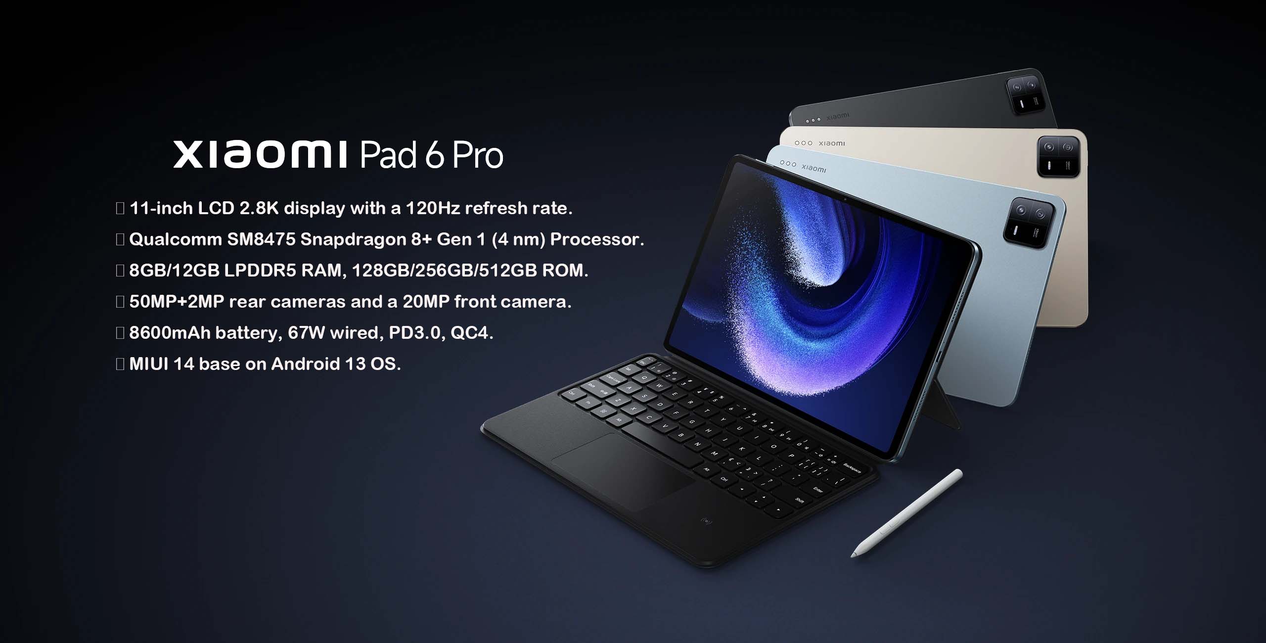 Xiaomi Pad 6 Pro Tablet PC Android 13 Snapdragon 8+ Gen 1 Octa