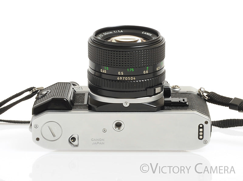 Canon AE-1 Program Chrome 35mm Film Camera w/ 50mm f1.4 Lens -New Seal