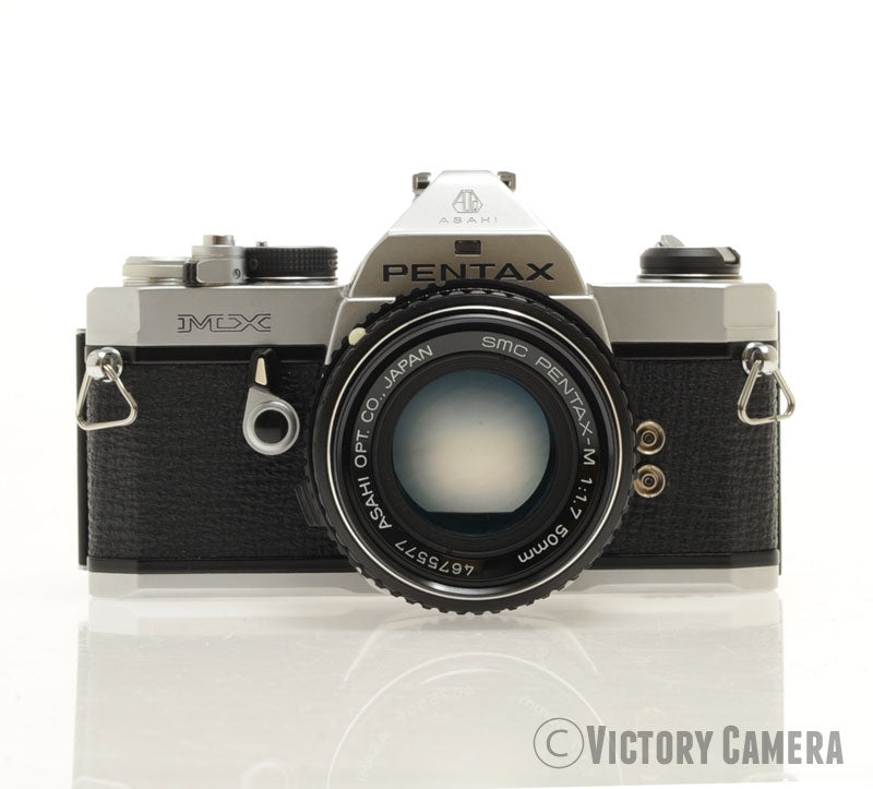 Pentax MX Chrome 35mm Camera w/ 50mm f1.7 Prime Lens -New Seals- [EXC]