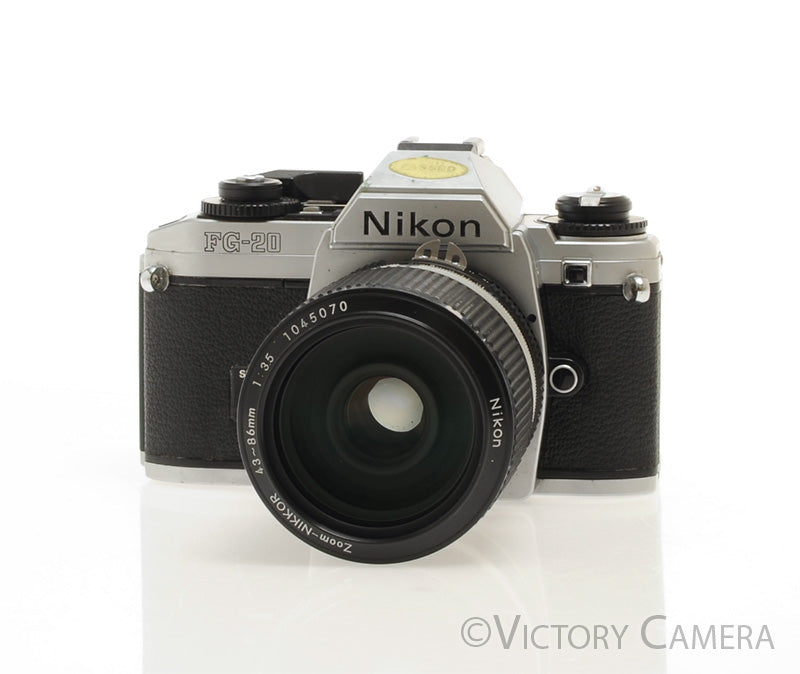 Nikon FG-20 FG20 35mm Camera with Nikkor 43-86mm Zoom Lens [EXC-]