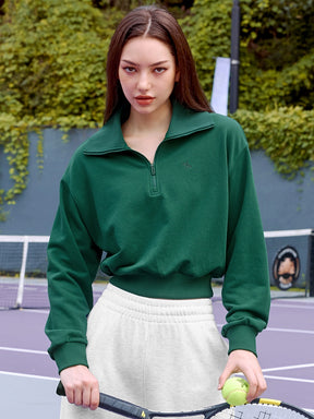 XTFHZ01J3 ロゴ入り ハイネック ハーフジップアップ スウェット