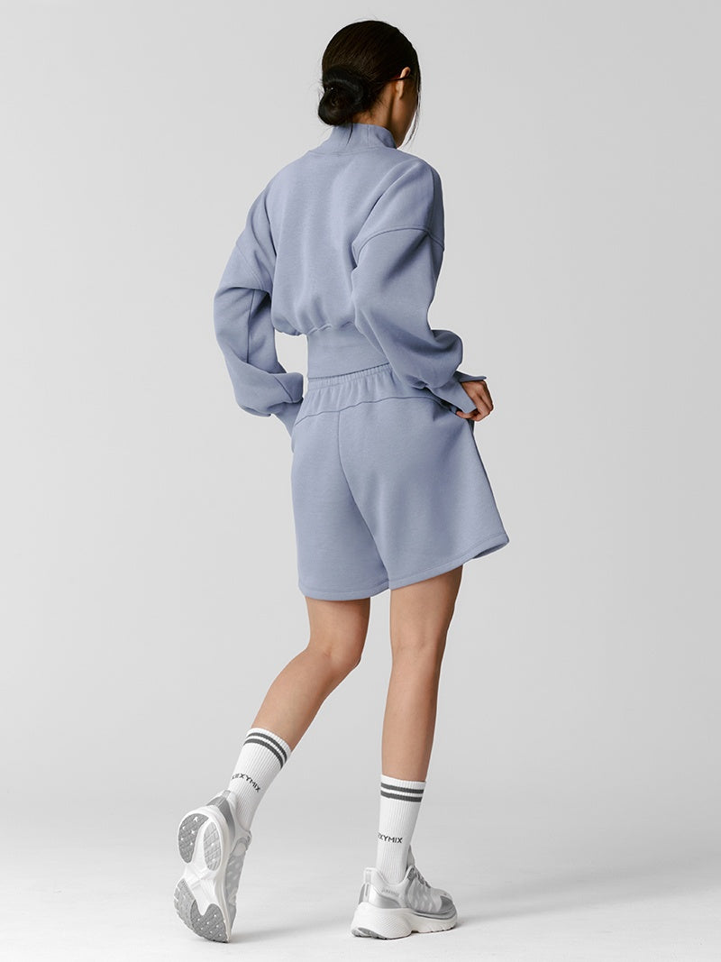 XTFMT12J3 裏起毛 ウォームソフト ハイネック クロップド丈 トレーナー