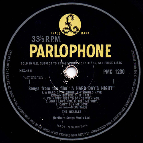 The Beatles U.K. LP Mono/A Hard Day's Night