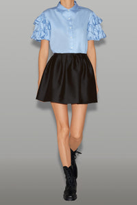 ラッフルトリムスリーブコットンブラウス – YOKO CHAN