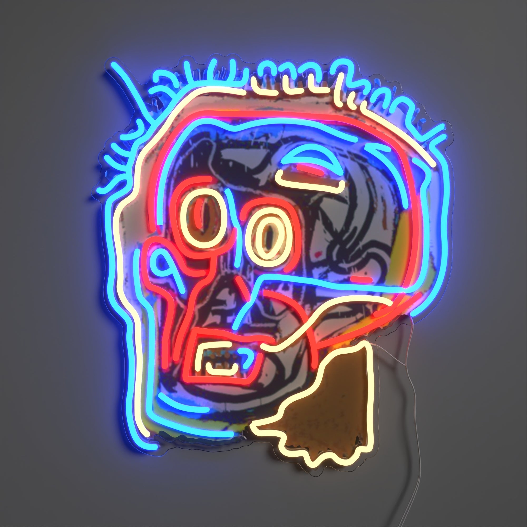 Untitled (Head) YP x Jean Michel Basquiat, LED neon sign – YELLOWPOP