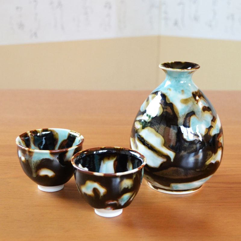 有田焼やきもの市場 | 有田焼 緑影 酒器セット 真右エ門窯 二代真右