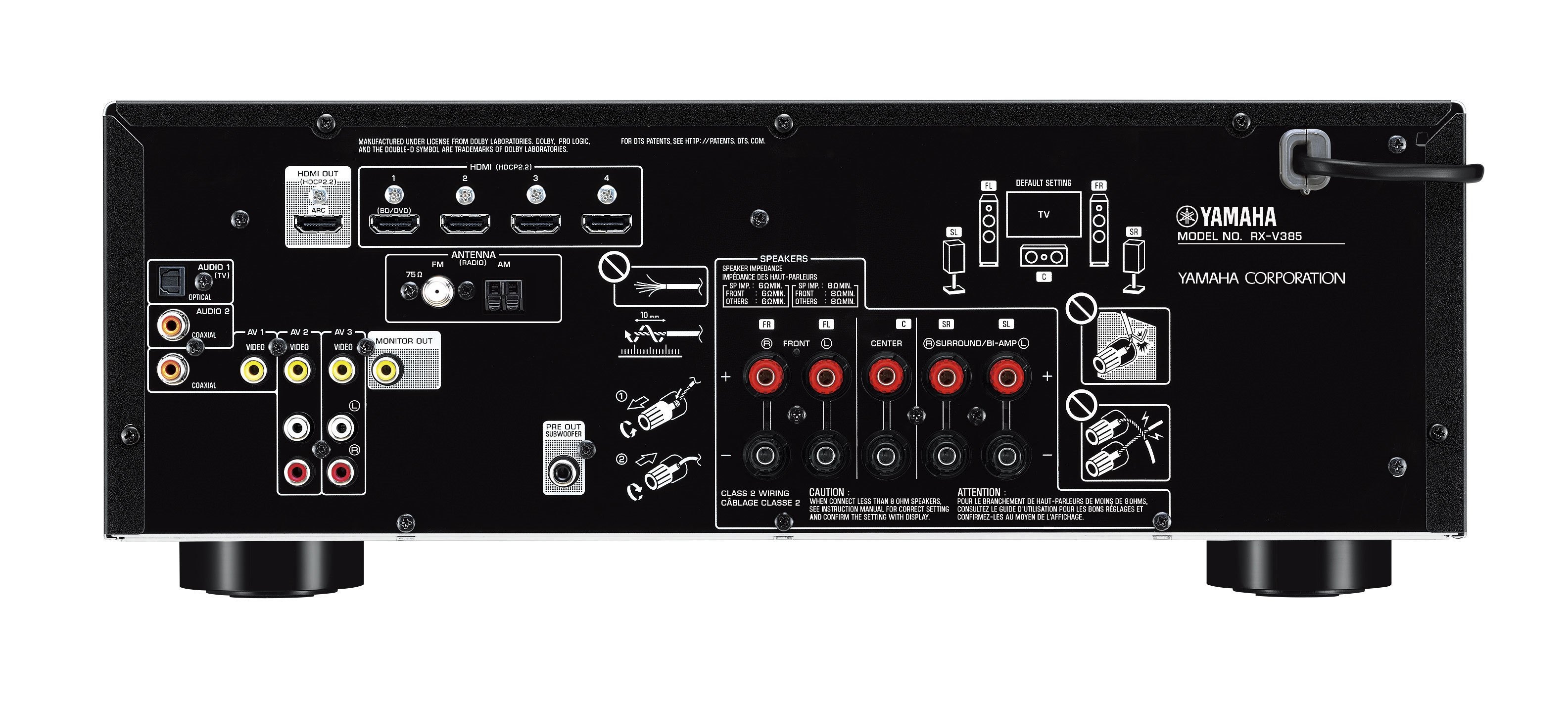 RX-V385 - Specs - AV Receivers - Home Audio - Products - Yamaha