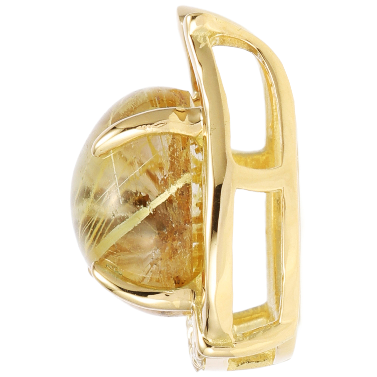 Sunny＆Bloom】K18ルチルクォーツキャッツアイ ペンダントヘッド2ct