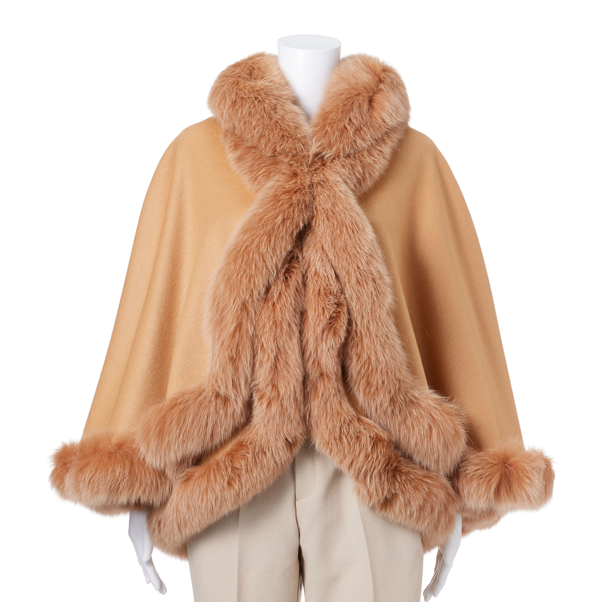 カシミヤ100％ 毛皮 フォックスケープ(ベスト付き) | かぜとゆき