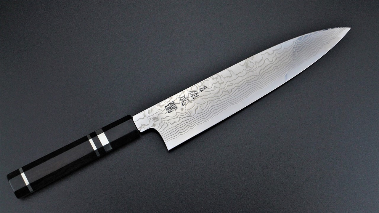 Yanagi Knife 柳葉刀鋪. 佑成ZDP-189 粉末鋼積層和牛刀(三白銅柄)