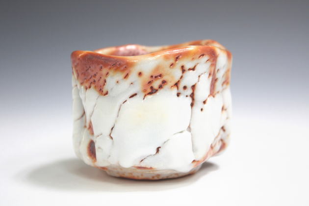 柳瀬美術店 / 林 正太郎「赤志野ぐい呑-2」共箱[HAYASHI Shotaro]Sake cup