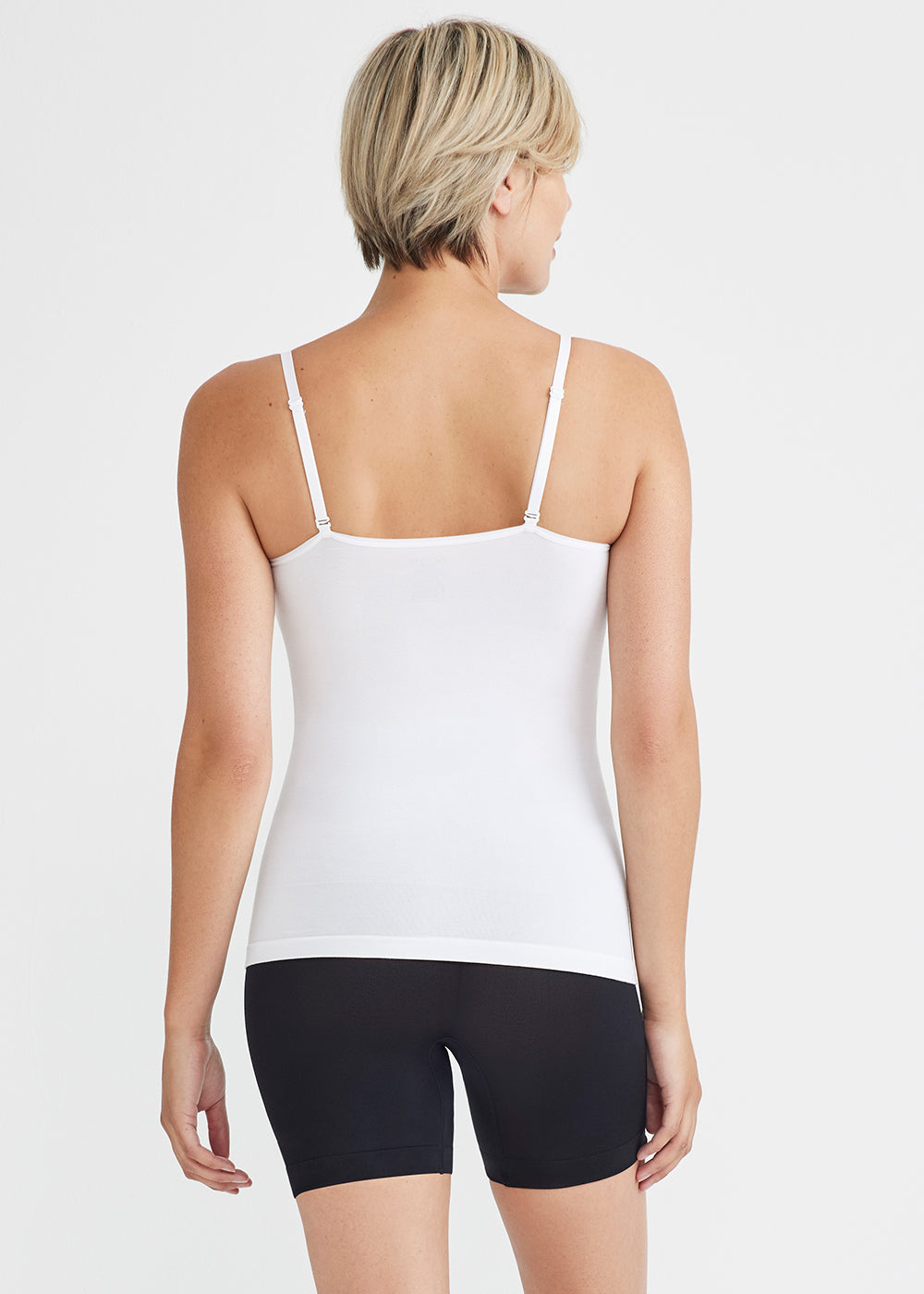 Soft White Convertible Shaping Camisole Seamless Moisture Wicking