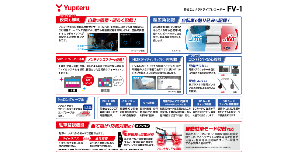 FV-1｜ドライブレコーダー｜Yupiteru(ユピテル)