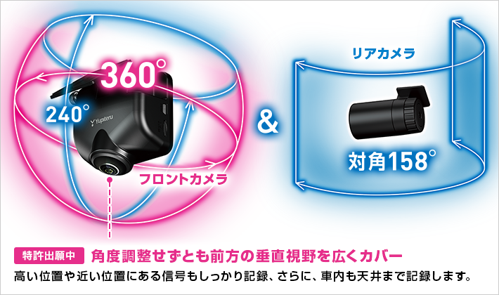 ZQ-35R｜全周囲360°&リアカメラドライブレコーダー｜Yupiteru(ユピテル)