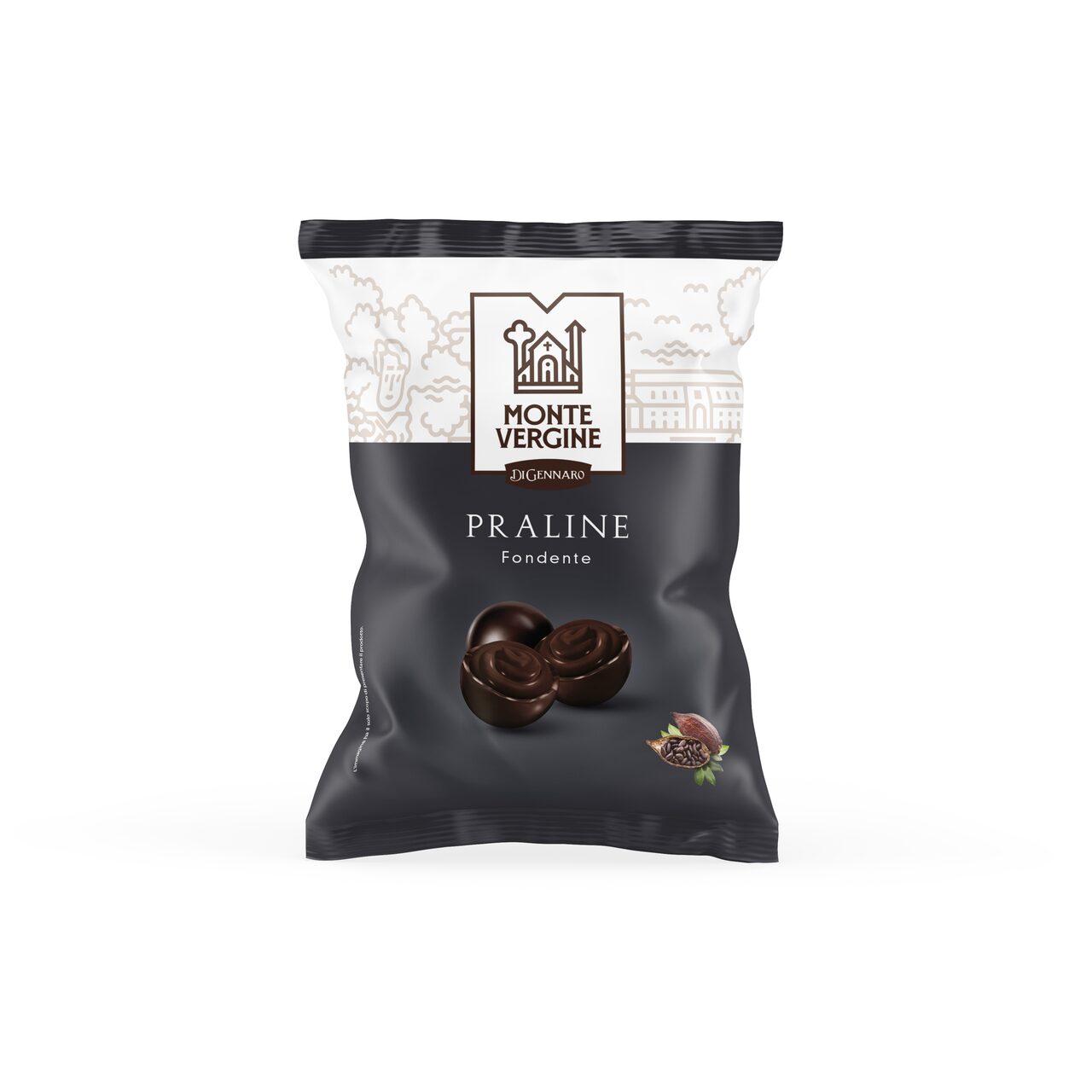 Praline de ciocolata neagra cu crema de cacao, Monte Vergine, 115g