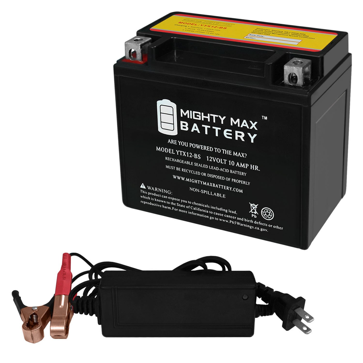 Mighty Max Battery YTX12-BS Battery for Kawasaki ZX750J Ninja ZX7