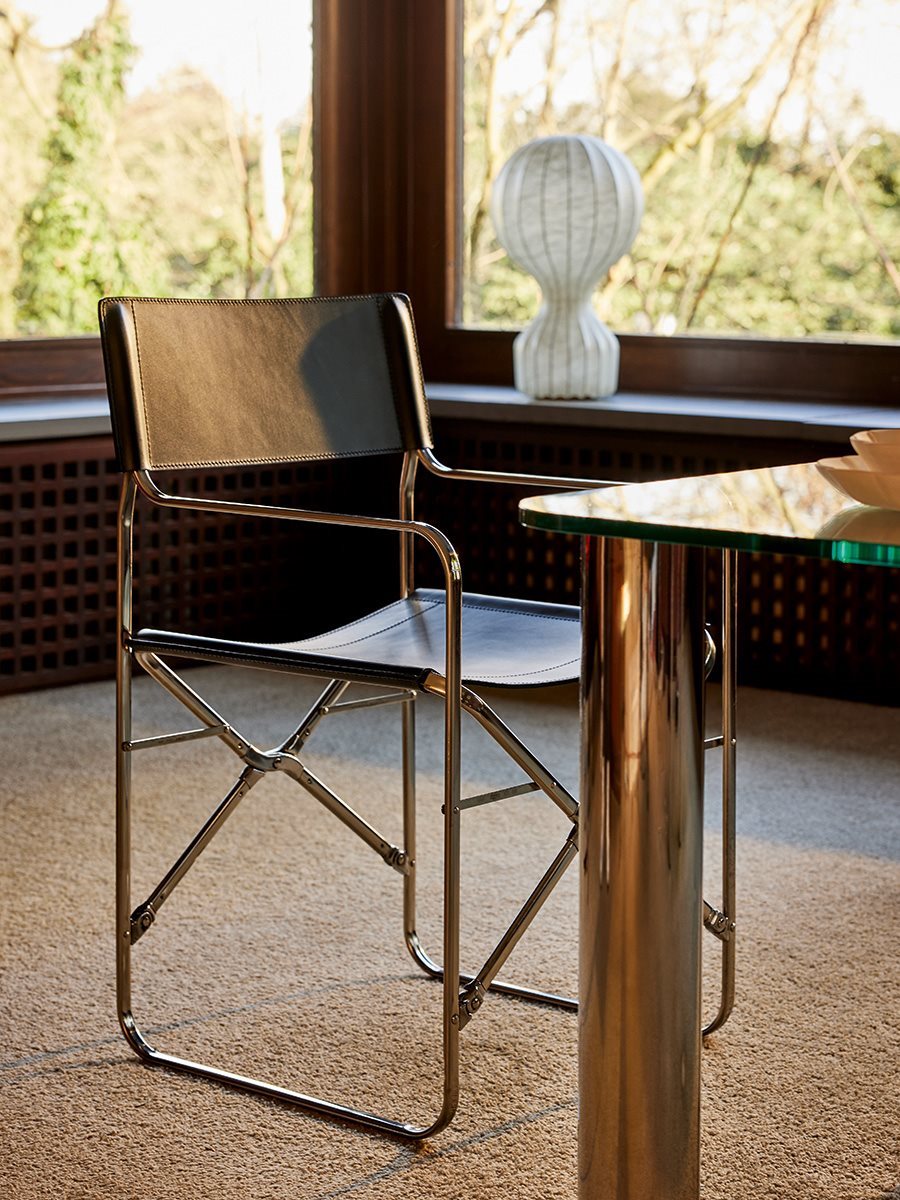 Folding Chair with Steel Frame by Gae Aulenti April | Zanotta