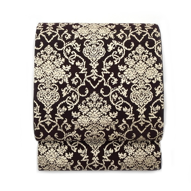 勝山さと子 「フランス装飾文」 千成堂別注 袋帯 鳶色に金糸＜お仕立て