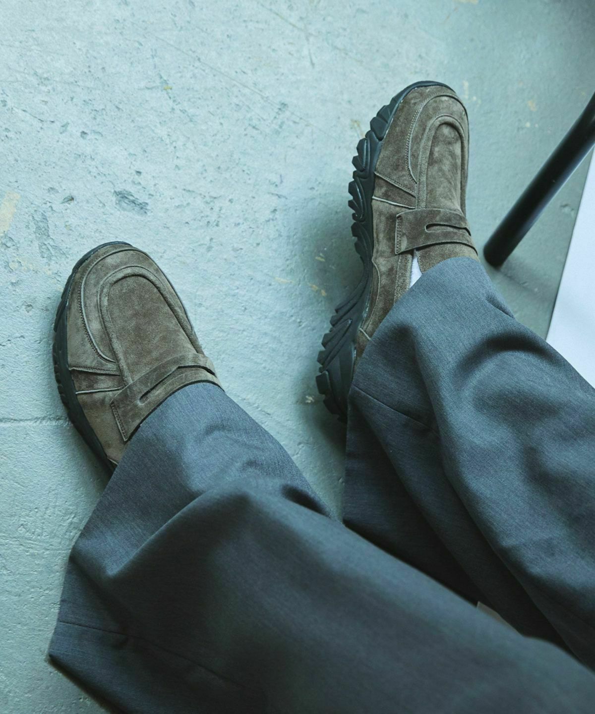 Vibram × OPENING ACT] ボリュームVIBRAMソールリアルレザースウェード